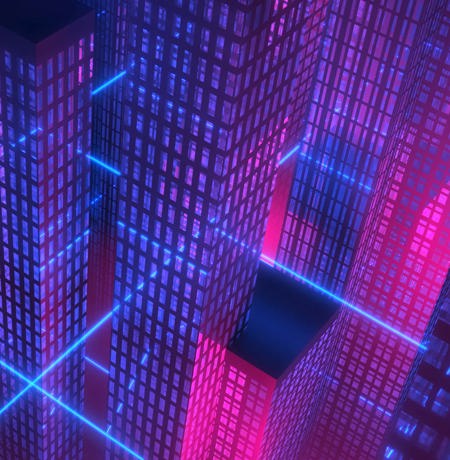 Neon lit city