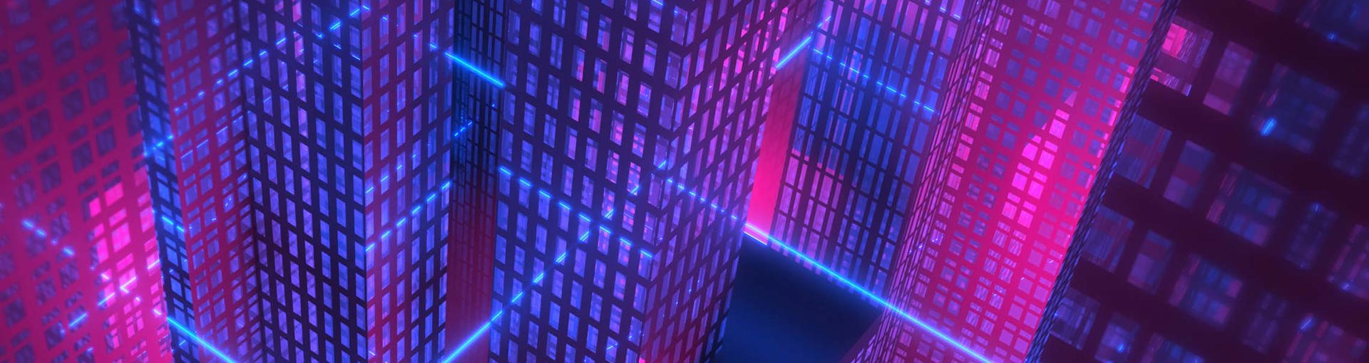 Neon lit city