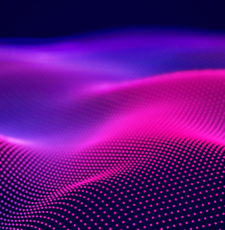 Sound Wave In Neon Pink And Blue