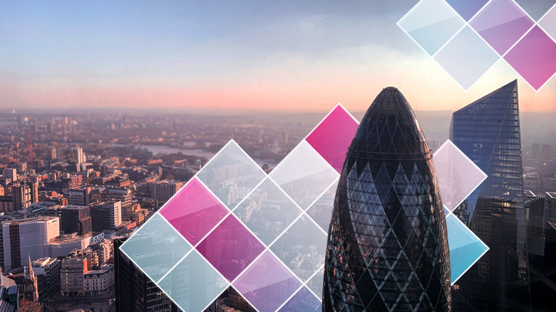 London Skyline showing the Gherkin