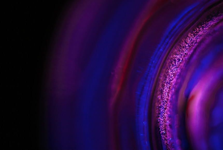 Abstract image of neon purple and pink lines similar to lines of a tree trunk