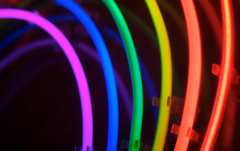 Neon lights in rainbow pattern