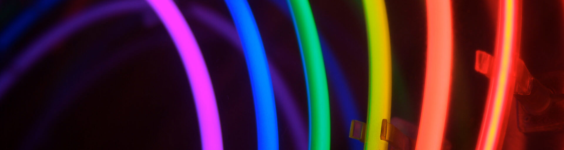 Neon lights in rainbow pattern