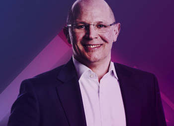 Image of Neale Hayter on a neon pink and purple background