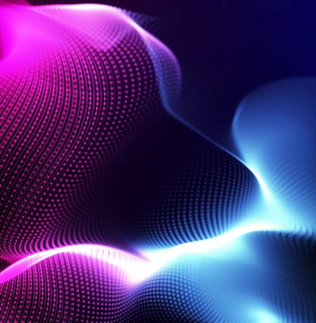 Neon Wavy Lines In Blue And Pink