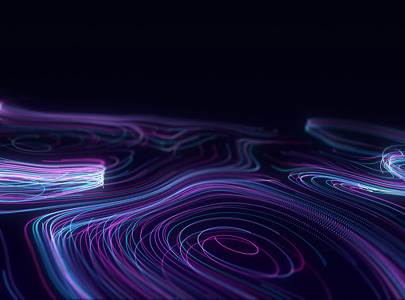 Neon Purple And Blue Lines Formed In Abstract Circles
