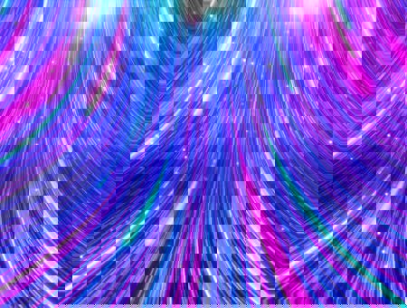 Bright neon light trails in blue pink and purple