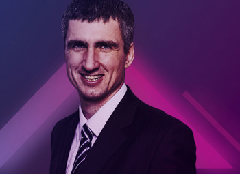 Image of William Marshall on a neon pink and purple background