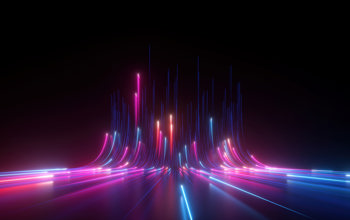 neon lights going toward horizon