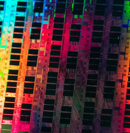 Abstract image of building in multi-colour