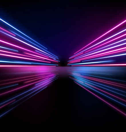 Neon lighting shooting horizontally 