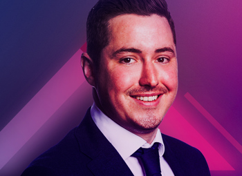 Image of David Boothby on a neon pink and purple background