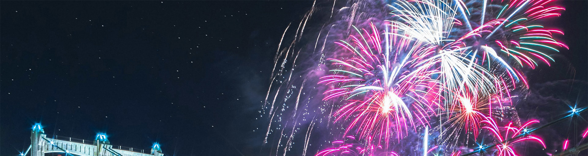 Fireworks Over A Bridge