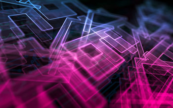 Abstract neon drawings of house