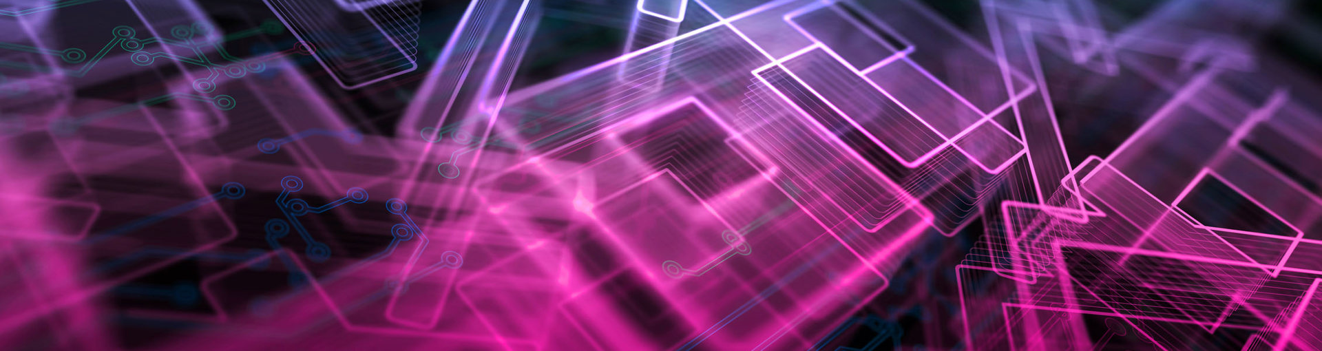 Abstract neon drawings of house