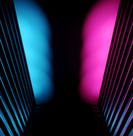 Pink and blue abstract lighting