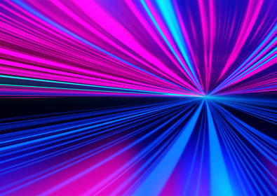 Neon Lights Heading Toward Horizon Point