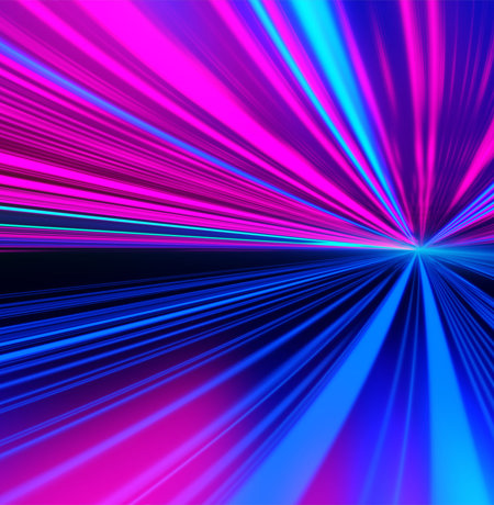 Neon Lights Heading Toward Horizon Point