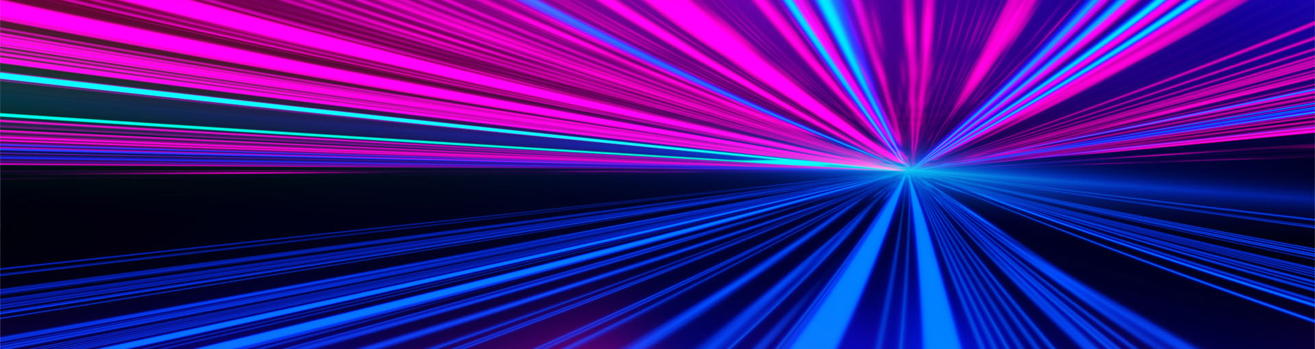 Neon Lights Heading Toward Horizon Point